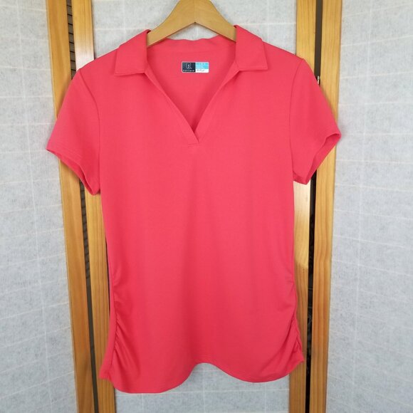 Ladies PGA Tour Airflux Golf Polo Shirt Pink Size Large - Picture 1 of 5